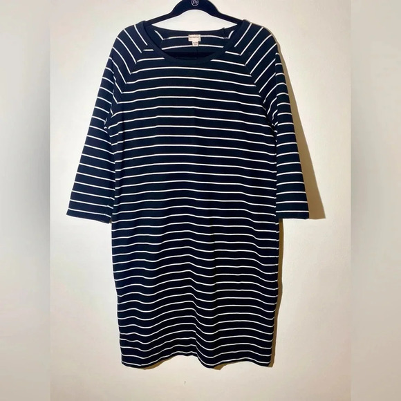 Striped Black and White Dress - Picture 1 of 3